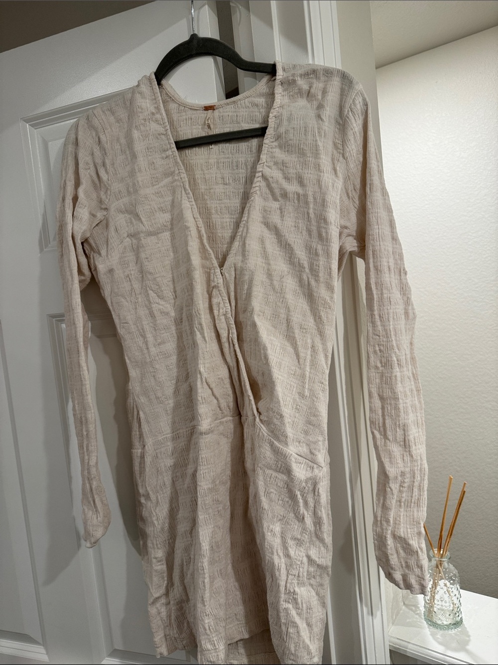Free People Cream Textured Gauze Linen Tunic/Dress